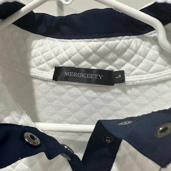 Casual Pullover Quilted White Sweatshirt Large - Picture 4 of 5